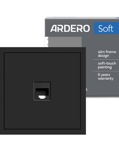 Розетка компьютерная Ardero ER151PC-B Soft черная