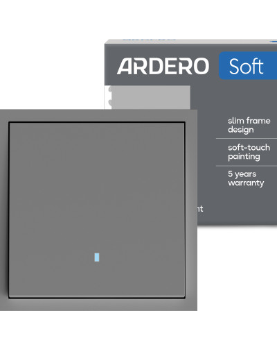 Выключатель 1-клавишный Ardero EV111L-G Soft 10А с подсветкой серый