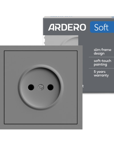 Розетка Ardero ER111-G Soft 16А без заземления серая