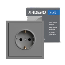 Розетка Ardero ER121-G Soft 16А с заземлением серая