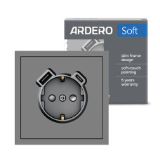 Розетка с дополнительными выходами USB/Type-C Ardero ER123USB-G Soft 18W/20W с заземлением серая