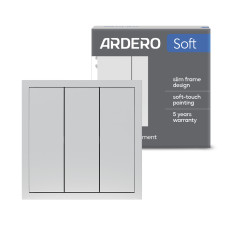 Выключатель 3-клавишный Ardero EV113-S Soft 10А серебряный