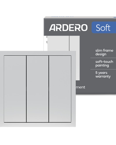 Выключатель 3-клавишный Ardero EV113-S Soft 10А серебряный