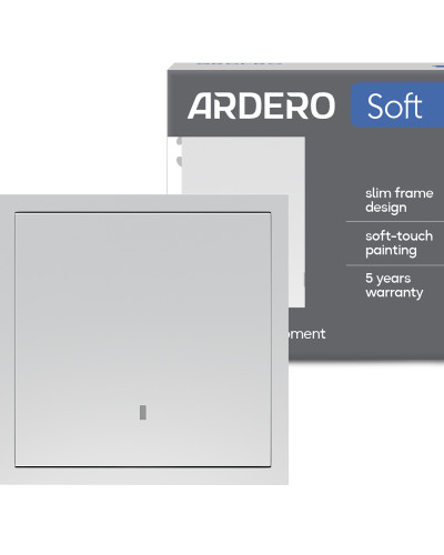Выключатель 1-клавишный Ardero EV111L-S Soft 10А с подсветкой серебряный