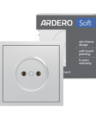 Розетка Ardero ER111-S Soft 16А без заземления серебряная