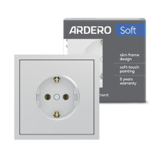 Розетка Ardero ER121-S Soft 16А с заземлением серебряная