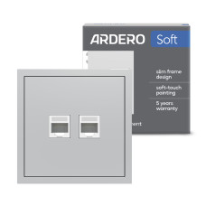 Розетка компьютерная двойная Ardero ER152PC-S Soft серебряная