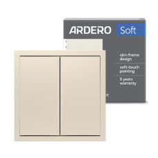Выключатель 2-клавишный Ardero EV112V-C Soft 10А шампань