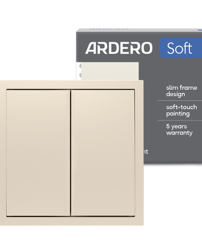 Выключатель 2-клавишный Ardero EV112V-C Soft 10А шампань