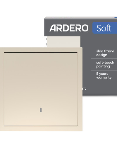 Выключатель 1-клавишный Ardero EV111L-C Soft 10А с подсветкой шампань
