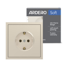 Розетка Ardero ER121-C Soft 16А с заземлением шампань