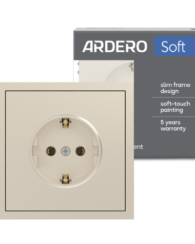 Розетка Ardero ER121-C Soft 16А с заземлением шампань