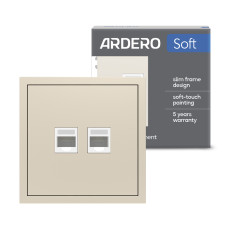 Розетка компьютерная двойная Ardero ER152PC-C Soft шампань