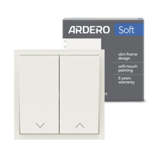 Выключатель для жалюзи 2-клавишный Ardero EV152-W Soft 10А белый