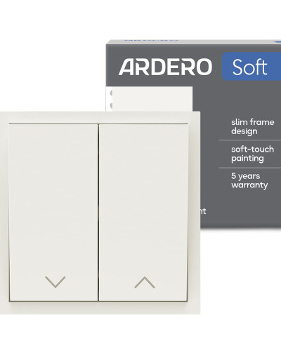 Выключатель для жалюзи 2-клавишный Ardero EV152-W Soft 10А белый