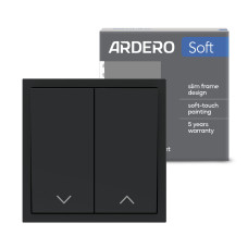 Выключатель для жалюзи 2-клавишный Ardero EV152-B Soft 10А черный