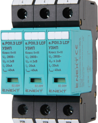 Комбінований ПЗІП  e.POII.3 LCF клас II+III, 3 полюси