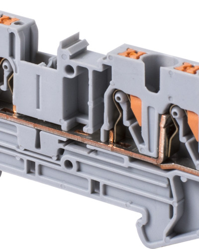 Клемна колодка набірна на DIN-рейку e.tc.din.spring.4.1-2, 3контакти