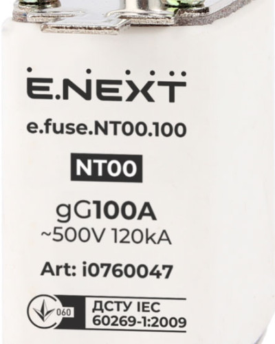 Запобіжник плавкий e.fuse.NT00.100, габарит 00, 100А
