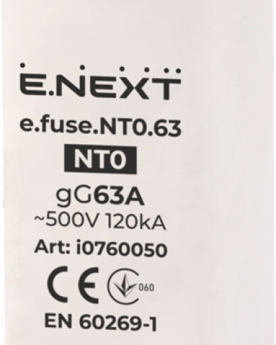 Запобіжник плавкий e.fuse.NT0.63, габарит 0, 63А
