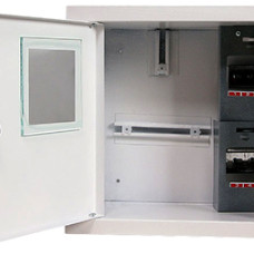 Корпус e.mbox.stand.w.f1.04.z металевий, під 1-ф. лічильник, 4 мод., що вбудовується, з замком
