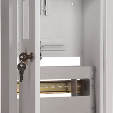 Корпус e.mbox.stand.w.f1.08.z металевий, під 1-ф. лічильник, 8 мод., що вбудовується, з замком