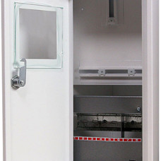 Корпус e.mbox.stand.n.f1.08.z металевий, під 1-ф. лічильник, 8 мод., навісний, з замком