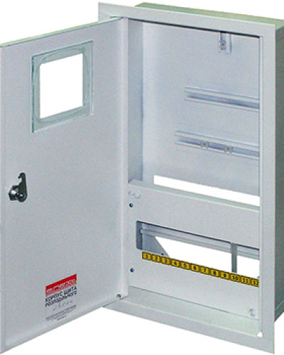 Корпус e.mbox.stand.w.f3.12.z металевий, під 3-ф. лічильник, 12 мод., що вбудовується, з замком