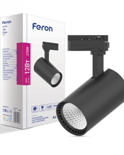 Трековый светильник Feron AL102 12W 2700К IP40 черный