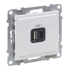 Розетка USB Тип А+C 12Вт+15Вт 5В , колір Білий SUNO