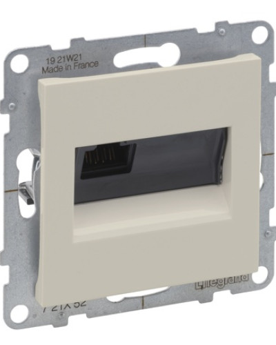 Розетка информационная RJ45 CAT6 UTP, цвет слоновая кость SUNO