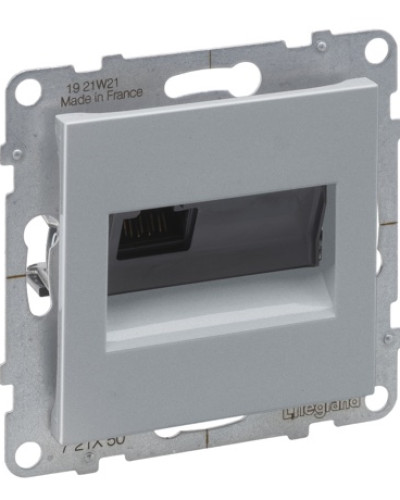 Розетка информационная RJ45 CAT5E UTP, цвет алюминий SUNO