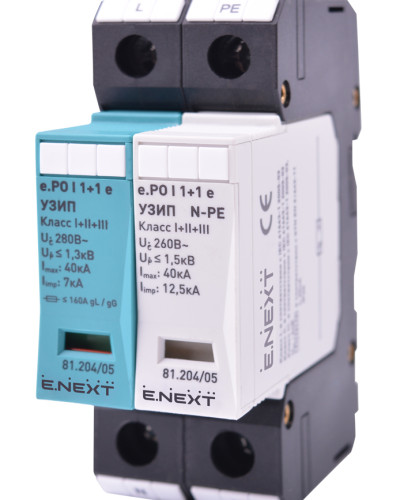 ПЗІП  e.PO I 1+1 e 280V/7kA клас I+II+III, 1 полюс + N-PE, моноблок