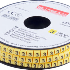 Маркер кабельний e.marker.stand.2.4.3, 2-4 кв.мм, "3", 500 шт