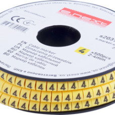 Маркер кабельний e.marker.stand.2.4.4, 2-4 кв.мм, "4", 500 шт
