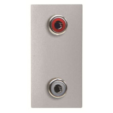 Розетка 2x RCA Zenit сріб. / 1мод.;2CLA215520N1301;ABB