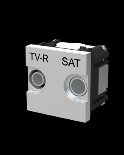 Розетка tv-r-sat одиночна zenit срібл, 2cla225130n1301, abb