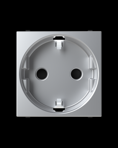 Розетка schuko заз.шт.б/гвинтzenit срібл, 2cla228860n1301, abb