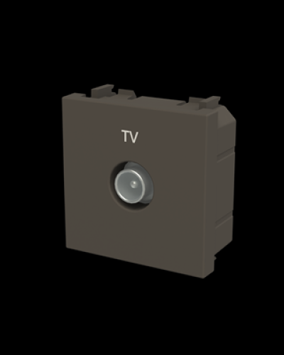 Розетка tv проста zenit антрацит, 2cla225070n1801, abb
