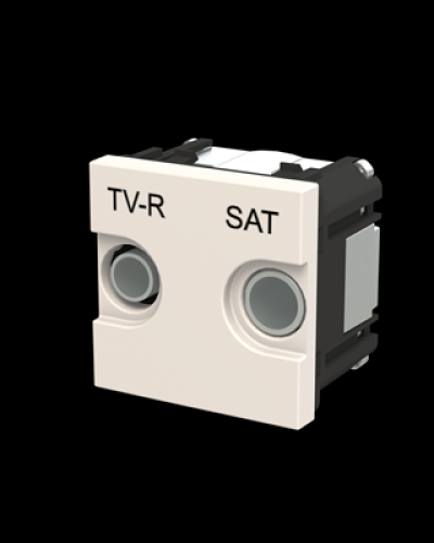 Розетка tv-r-sat кінцева zenit білий, 2cla225170n1101, abb