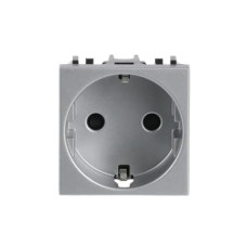 Розетка SCHUKO заз.шторки Zenit срібл, 2CLA228800N1301, ABB