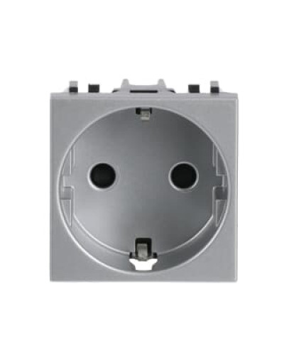 Розетка schuko заз.шторки zenit срібл, 2cla228800n1301, abb