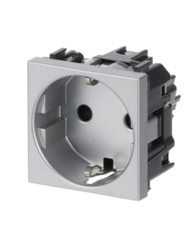Розетка schuko заз.шторки zenit срібл, 2cla228800n1301, abb