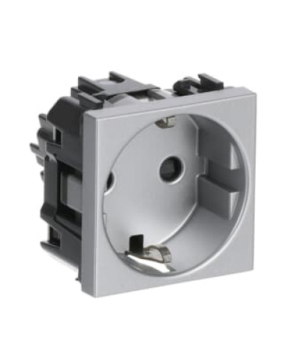Розетка schuko заз.шторки zenit срібл, 2cla228800n1301, abb