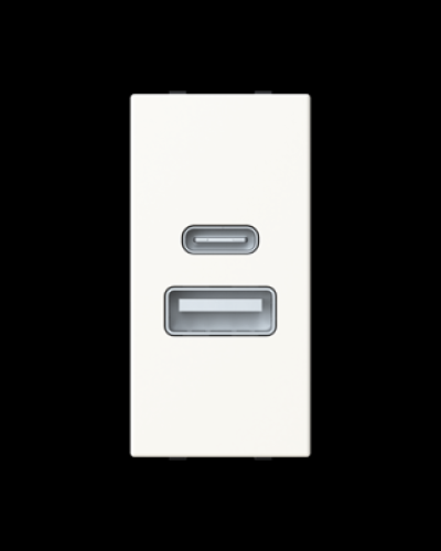 Usb-зарядка zenit білий/ 1 мод., 2cla218500n1101, abb