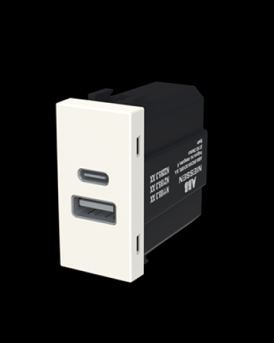 Usb-зарядка zenit білий/ 1 мод., 2cla218500n1101, abb