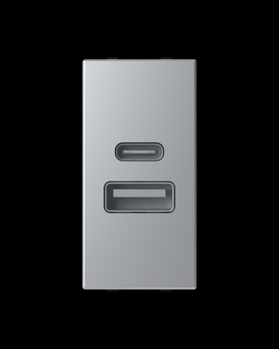 Usb-зарядка 2a zenit срібл./ 1 мод., 2cla218520n1301, abb