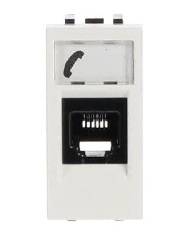 Розетка тф 6-пол. rj12 zenit білий/1мод, 2cla211760n1101, abb