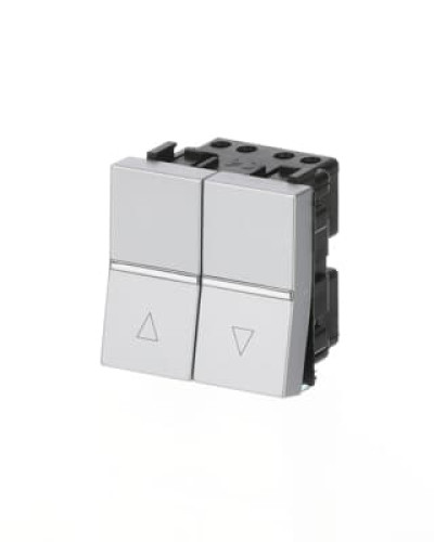 Кнопочний вимикач жалюзі zenit срібл, 2cla224400n1301, abb