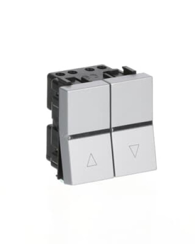 Кнопочний вимикач жалюзі zenit срібл, 2cla224400n1301, abb
